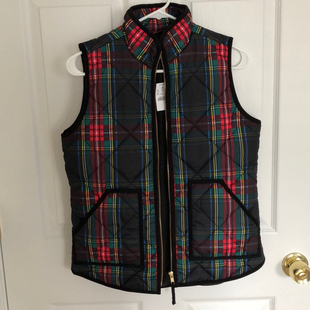J. Crew Factory plaid puffer vest. NWT.